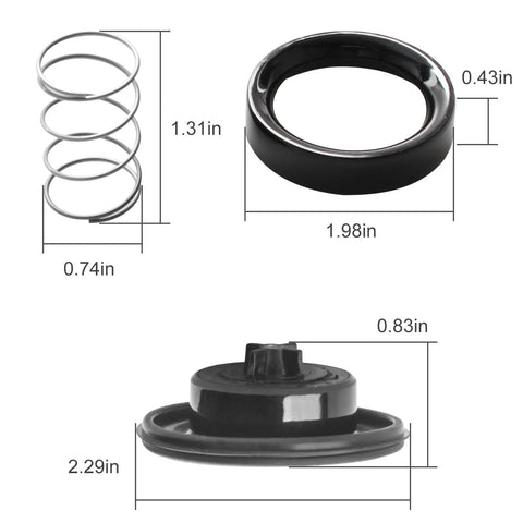 Aulpq replacement valve diaphragm assembly for Irritrol irrigation valves 2400/2600/2700DPR, 3/4–1 in, includes metal spring.