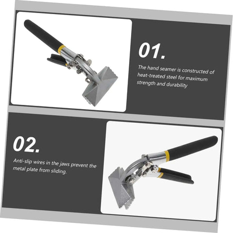Manual Metal Bender Tool For Bending And Flattening Sheet Metal with non-slip handle and straight jaw.