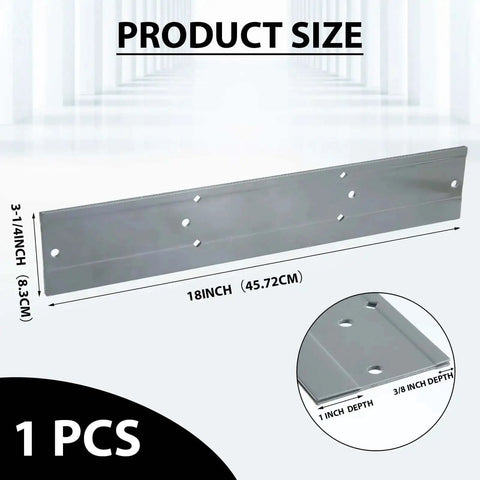 Infographic of 18 Inch Folding Metal Bending Tool For Sheet Metal And HVAC Ductwork detailing size and fold depths.