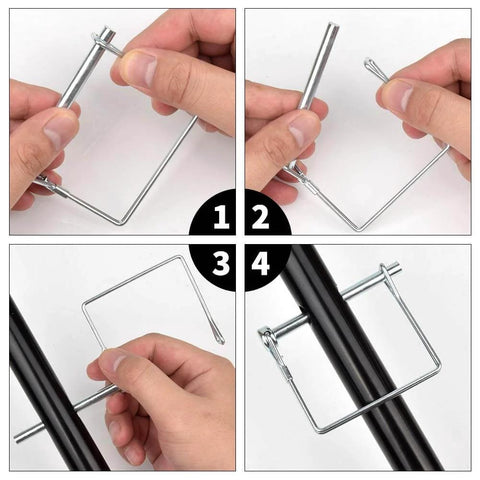 10 Pack Square PTO Pin Locking Pins One Quarter Inch By Two And Three Quarters Inch Heavy Duty Hitch Pins installation steps