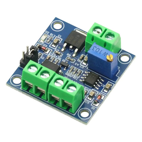 Close-up of Two Pack PWM To 0 To 10V Voltage Converter Module for PLC and MCU Systems showing dual channel connections on circuit board