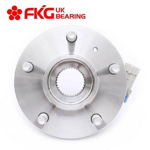 Front view of Front Hub Assembly Set of 2 for Impala Allure Aurora Bonneville LeSabre Century Seville 5-Lug with ABS