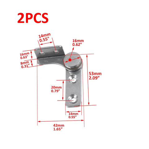 2 Pack Flip Hinge Damper With Screws, Heavy Duty 2.0 Nm Torque Torsion Shaft Hinge, 304 Stainless Steel, dimensions labeled