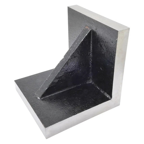 3 Inch Ground Angle Plate With Webbed End For Precise Machining, 3 By 3 By 3 Inch Heavy Duty Cast Iron Fixture Normalized And Stress Relieved