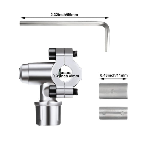 Chinco BPV-31 piercing valve kit, silver clamp-style valve with Allen wrench and adapters (4-piece set).