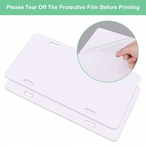 10 Pack Sublimation License Plate Blanks White Aluminum Front Plates For DIY Custom Design Heat Transfer Compatible