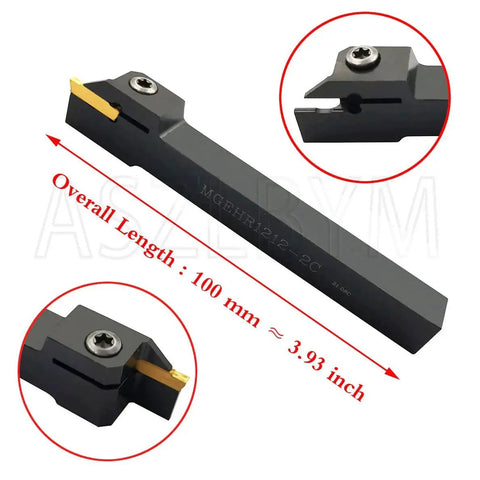 12mm Shank Lathe Grooving Tool Holder MGEHR1212-2 With 11 MGMN200G Carbide Grooving Inserts built tough from durable 40Cr steel