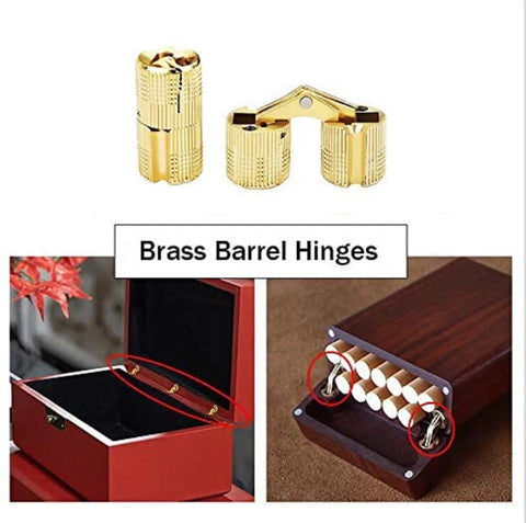 Hidden Brass Barrel Cabinet Hinges Set For Cabinets And Furniture Concealed 180 Degree Opening 6 Pack 10mm Barrels Rust Resistant Durable Hardware For Jewelry Boxes And Wine Boxes Easy Install Miao Jin