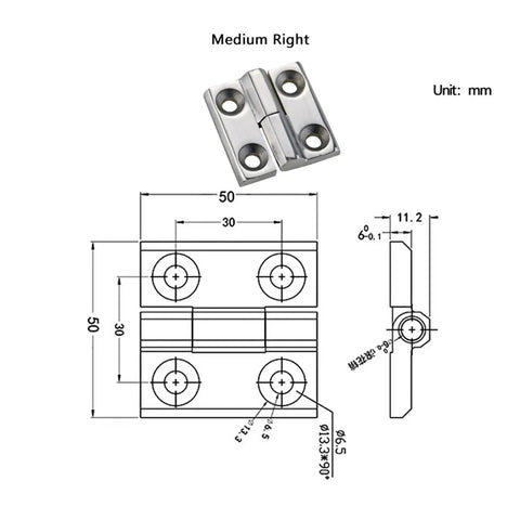 Heavy Duty 304 Stainless Steel Detachable Gate Hinge For Industrial Machinery And Equipment With High Load Capacity Polished Medium Finish One Piece R Variant
