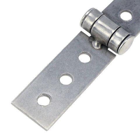 Close-up of 3 Inch Silver Stainless Steel Folding Butt Hinges For Furniture Doors Frameless Glass Windows 2 Pack, showing 6 holes.