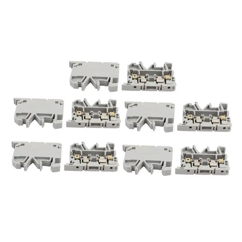 10 Pack ASK1EN DIN Rail Mount Fuse Holder Terminal Block For 4mm2 Wire 500V Gray 58mm X 42mm X 7mm Fits 5x20mm Fuses