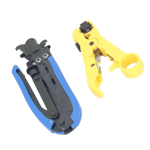 Heavy Duty Coaxial Cable Crimping Pliers Workhorse Set with Adjustable F Connector Crimper and Stripping Pliers for RG6 RG59 RG11