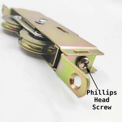 Heavy Duty Sliding Patio Door Tandem Roller Assembly For Glass Doors, 1-1/4 Inch Steel Ball Bearing Rollers, close-up view