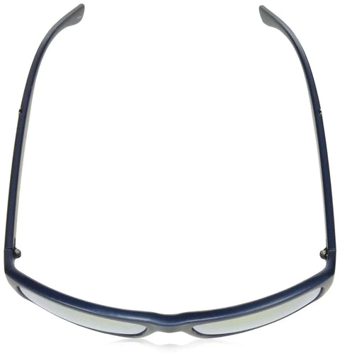 Vintage Rectangular Sunglasses For Men UV400 Protection, Classic Style Shades, matte blue frame view from above, 59mm lens.
