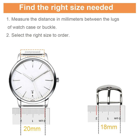 Diagram showing how to measure watch lug width for 22mm Watch Spring Bars With Removal Tool For Easy Strap Swaps No Fuss Stainless Steel