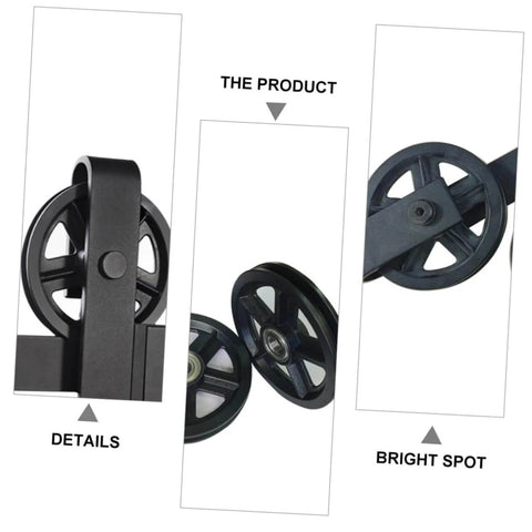 Heavy Duty Barn Door Nylon Roller Wheels Set Smooth Sliding Pulleys With Low Noise Durable Hanging Rail Hardware close-up