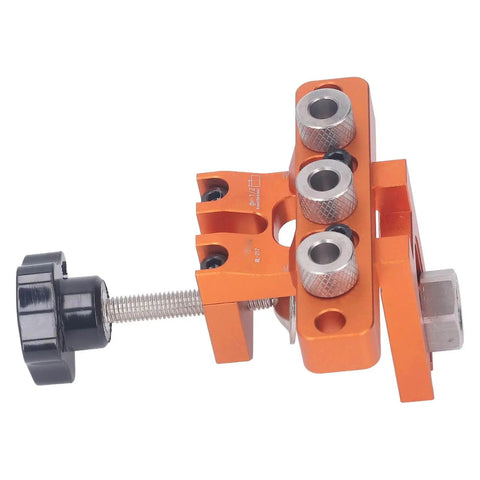 Versatile 3 In 1 Doweling Jig Kit With Auxiliary Punch Plate And Drilling Sleeve Aluminum 6061 Anodized Locator Side View