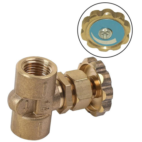 BesNPT brass needle valve 1/4 in female x 1/4 in female with blue knurled adjustment knob, pack of 2