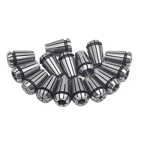 All In One 19 Piece ER11 Precision Spring Collet Set With 1mm Through 7mm And One Eighth And One Quarter Inch Sizes, ER11A Clamping Nuts
