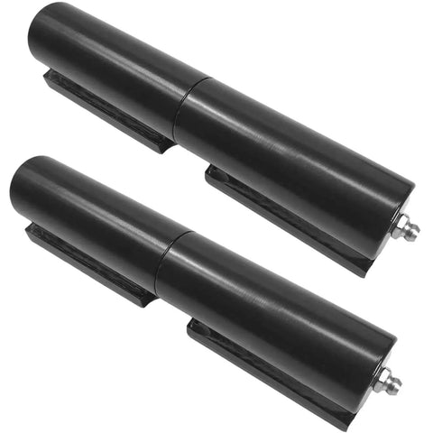 Heavy Duty Steel Barrel Gate Hinges 2 Pack Weld On 7 Inch Black Finish 900 Pound Load Capacity Per Pair For Door Swing Trailer Ramp