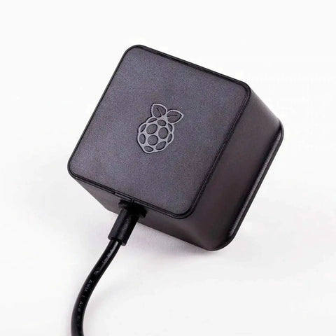 USB C Power Adapter For Pi 4 B With 5.1V 3A Output, 15.3W Fast Supply, 1.5 Meter 18AWG Cable, Black Finish, Reliable Power Brick.