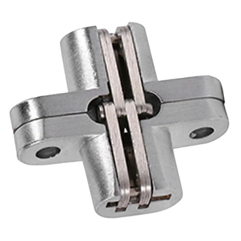 Hidden Door Hinges Four Pack Concealed Cross Hinge 180 Degree For Cabinet Doors Overlay Fit Stainless Steel