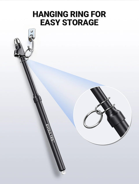 2-pack heavy-duty tire pressure gauge set with extended tube; straight-on dual-head, measures 10-150 PSI (1-10 Bar).