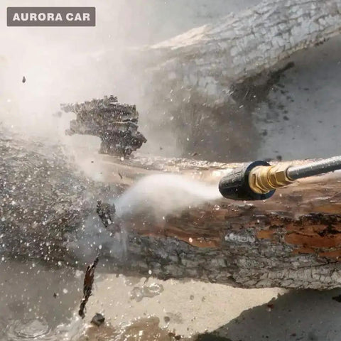 Turbo Rotating Pressure Washer Nozzle With 4000 PSI Max And Quarter Inch Quick Connect cleaning tree bark outdoors