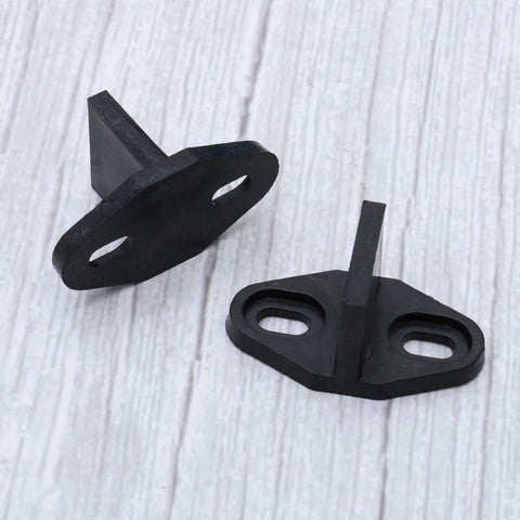 Set Of Two Sliding Barn Door Floor Guides - Adjustable Bottom Mount, Heavy Duty Floor Guides With Screws In Black Finish
