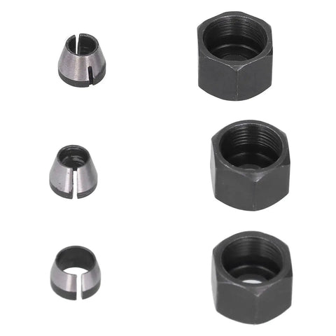 Six Pack 1/4 to 1/8 Collet Adapters for CNC Lathe, Router, and Milling Cutters, Must Have Collet Adapter Kit with Screws and Nuts