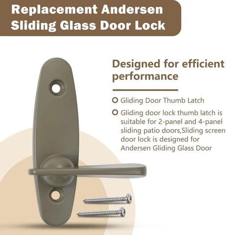 Thumb Latch Replacement Sliding Door Lock for Patio Doors Fits Narroline Gliding Perma Shield Gliding And Frenchwood Gliding Models
