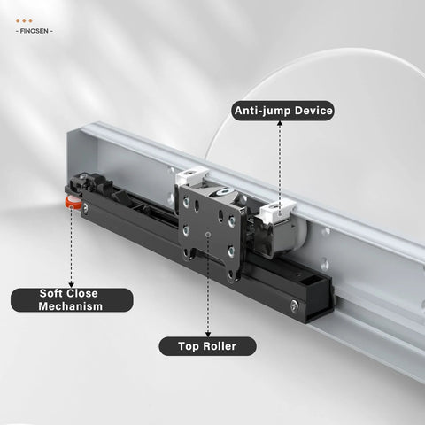 36 Inch Concealed Sliding Barn Door Hardware Kit With Soft Close Aluminum Track Invisible Floor Guide Wall Mount System
