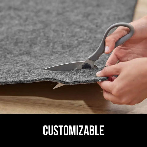 Cutting felt with rubber rug pad that grips and keeps rugs from sliding, slip resistant underlayment, 1/8 inch thick, 3x5 feet area rug pad