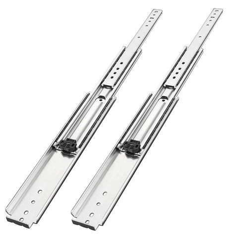 40 Inch Heavy Duty Drawer Slides Set With Screws, 500 Lb Capacity, Side Mount Full Extension, 3 Fold Ball Bearing Stainless Steel Hardware Rails