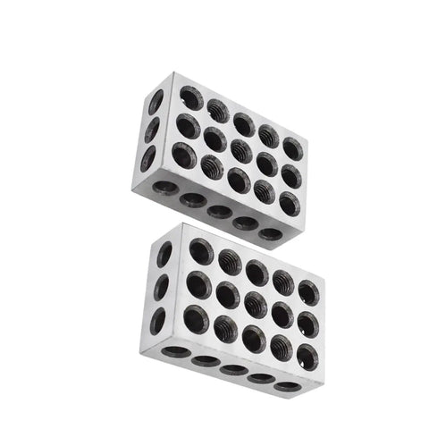 Five Pair 1-2-3 Blocks Set With 23 Holes For Precision Machining, 0.0002 Inch Squareness, Hardened Tool Steel Machinist Jig, Milling Fixture