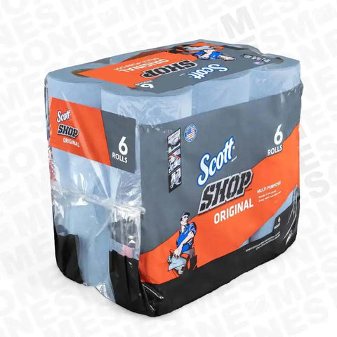 Blue Shop Towels On A Roll Bundle 6 Pack For Garage And Workshop Absorbs Oil And Grease Multipurpose Paper Towels