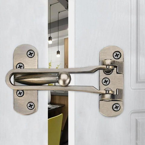 Heavy Duty Door Buckle Safety Chain Lock For Home And Hotel Doors Anti Theft Door Guard With Zinc Alloy Construction In Gold Finish