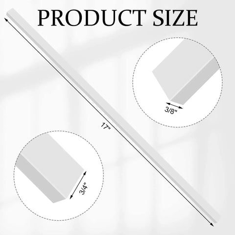 4 Pcs UHMW Precision Milled Bar For Jigs Crosscut Sled For Table Saw Sled Fixtures Or Miter Slots Three Quarters By Three Eighths Inch 17 Inch Long Miter Bar Slider Gauge Rod For Router And Bandsaw Use, showing dimensions