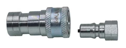 One Eighth Inch NPT Hydraulic Quick Connect Couplings ISO 7241 B For Tractor Hydraulics Quick Disconnect With Red Dust Caps