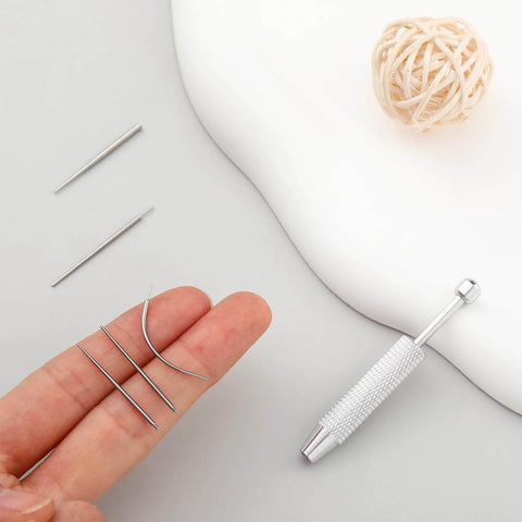 Piercing Taper Grabber Tool For Changing Jewelry 18G Flat Back Earrings Applicator Kit with needles and grabber visible