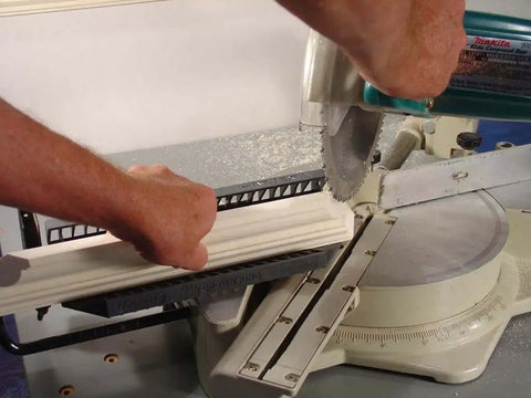 Yellow Crown Molding Cutting Jig With Protractor Four Easy Steps To Perfect Mitered Corners Eliminate Trial And Error Professional Grade Joints
