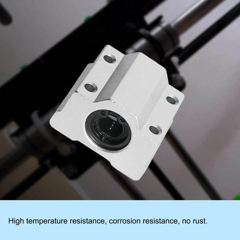 SCS6UU Linear Ball Bearing Aluminum Slide Block, 6mm ID, 25mm length, for CNC and 3D Printer Linear Rails, close-up view