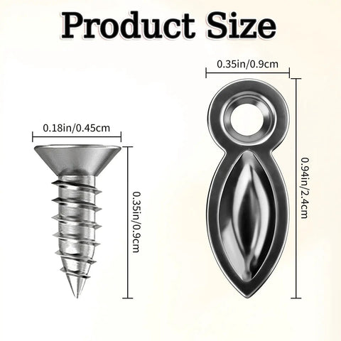 Gunmetal Picture Frame Turn Button Fasteners Set With 100 Backing Clips And 100 Screws For Hanging Photos Artwork And Drawings Durable Frame Hardware Kit For No Fuss Install By PinCute showing screw and fastener sizes