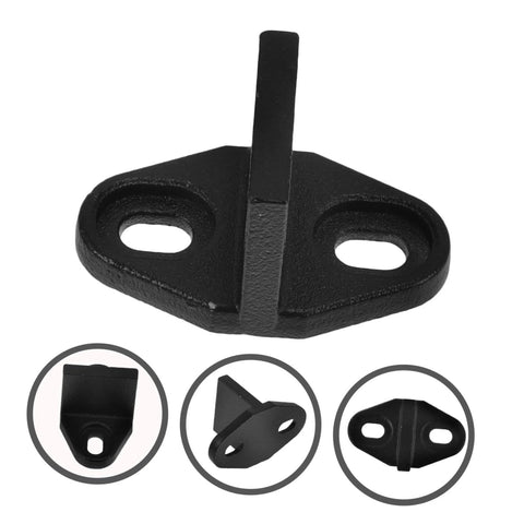 Sliding Barn Door Floor Guide Rail Low Profile Hardware Swing Stopper, durable black steel, prevents door shake, smooth slide.