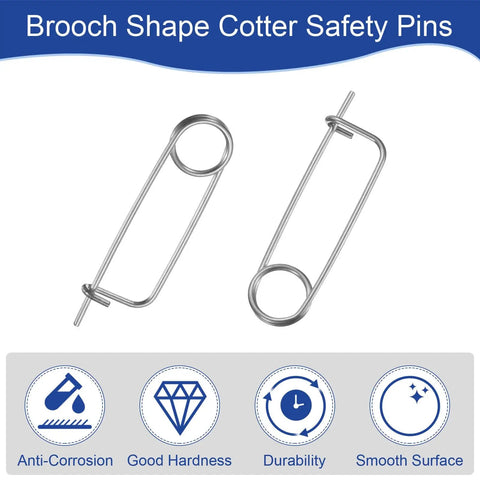 16 Pack Brooch Shape Cotter Pins With Quick Lock Spring Wire Fasteners For Farm Lawn Garden Hitches Zinc Plated Carbon Steel 0.08 Inch Diameter By 1.69 Inch Length Durable Easy Lock Pins From Uxcell