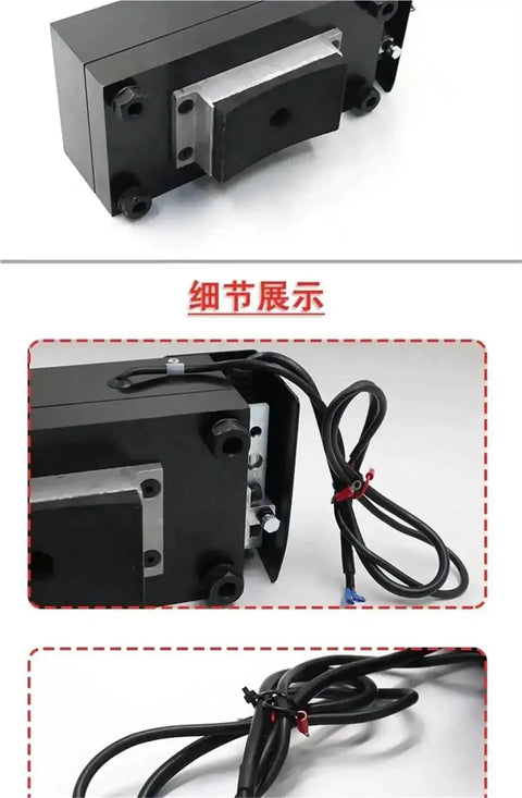 Durable Elevator Brake Electromagnet Block 14E A Compatible Pair showing front and side views with wiring