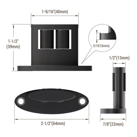 Floor Guide For Sliding Barn Door Bottom With Double Sided Roller Design Concealed Pulleys Black Finish Set Of Two