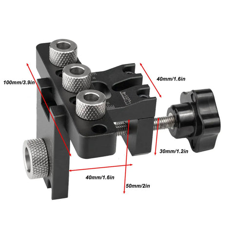 Three In One Pocket Hole Jig Kit For Woodworking Aluminum Alloy Round Dowel Drill Guide High Strength Durable Drill Locator
