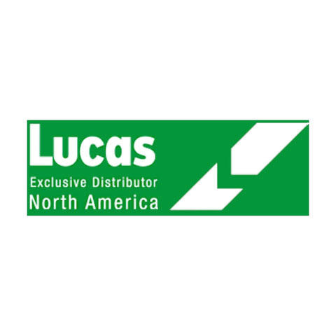 Logo of Lucas Exclusive Distributor North America with green background and white text