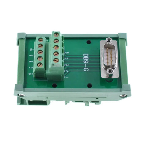 DB9 Male DIN Rail Terminal Block Module For 9 Pin D Sub RS232 Breakout Adapter With Screw Terminals No Solder Interface